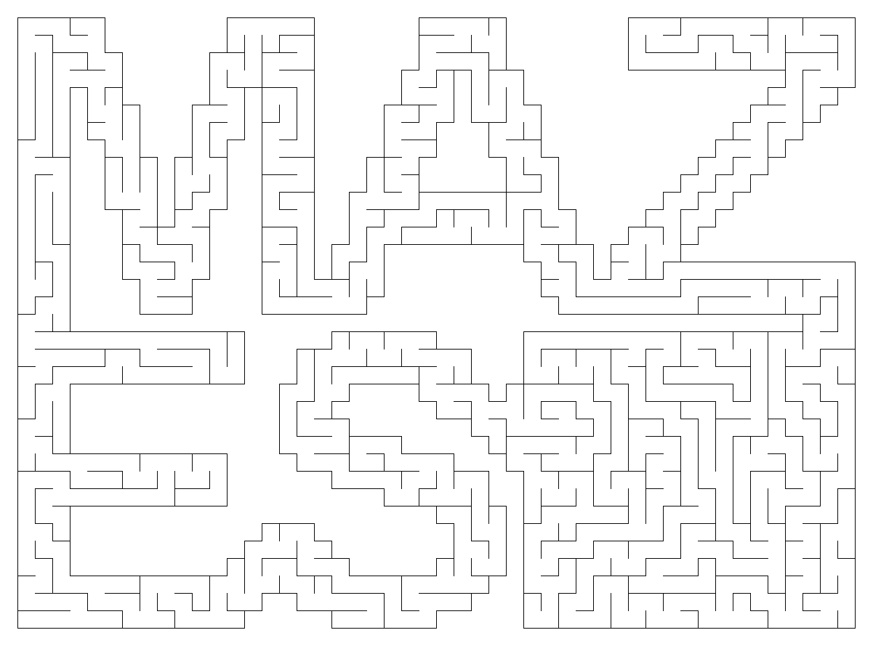 The word "Mazes" with a maze inside it
