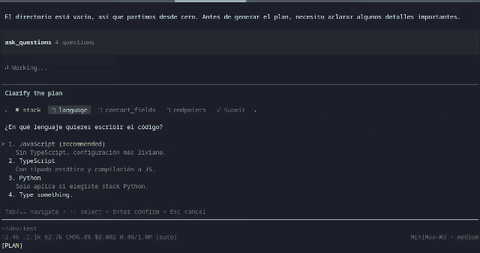 Plan mode preview
