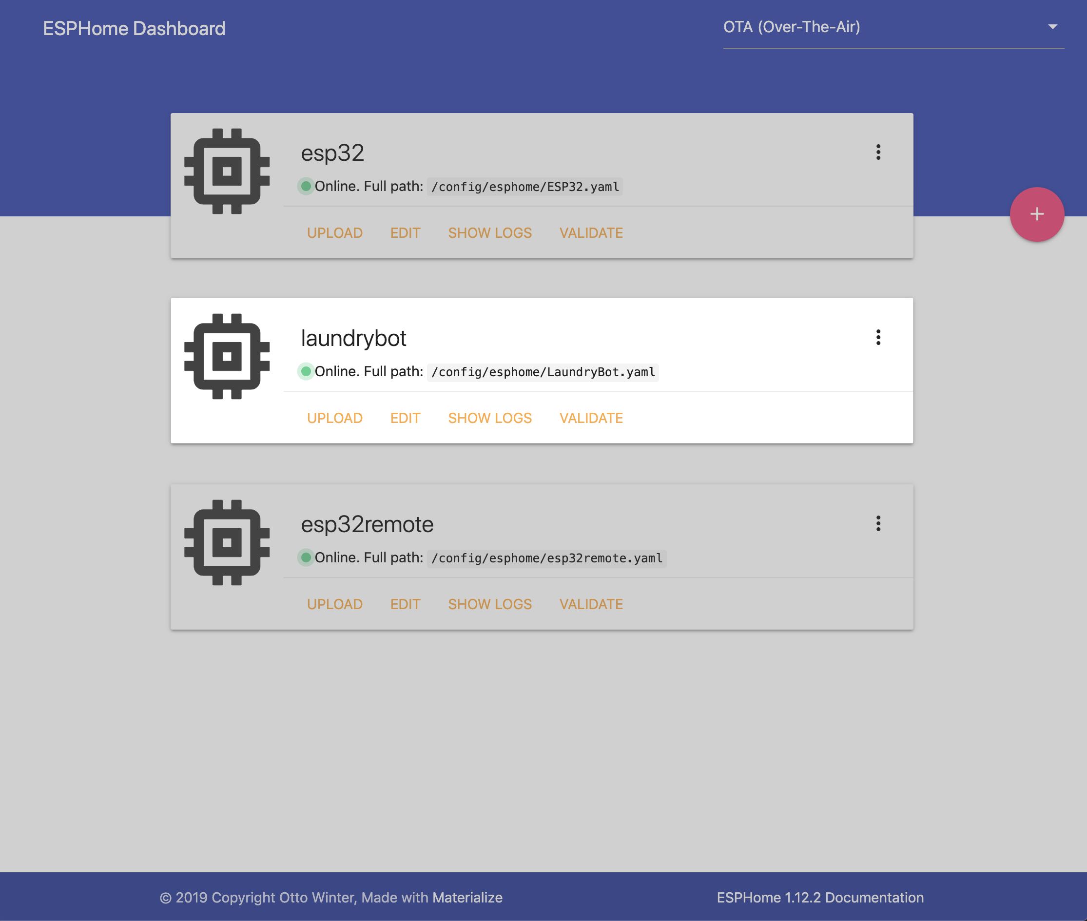 ESPHome Dashboard