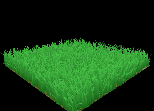GPU simulated grass reacting to wind