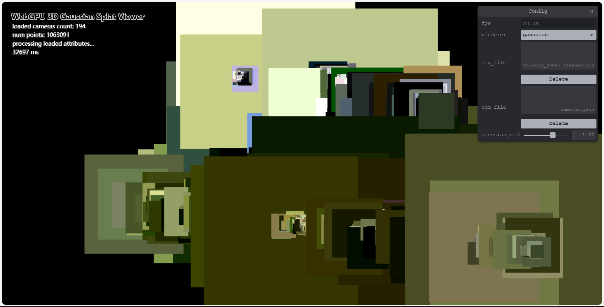 Colored Gaussian splat test scene