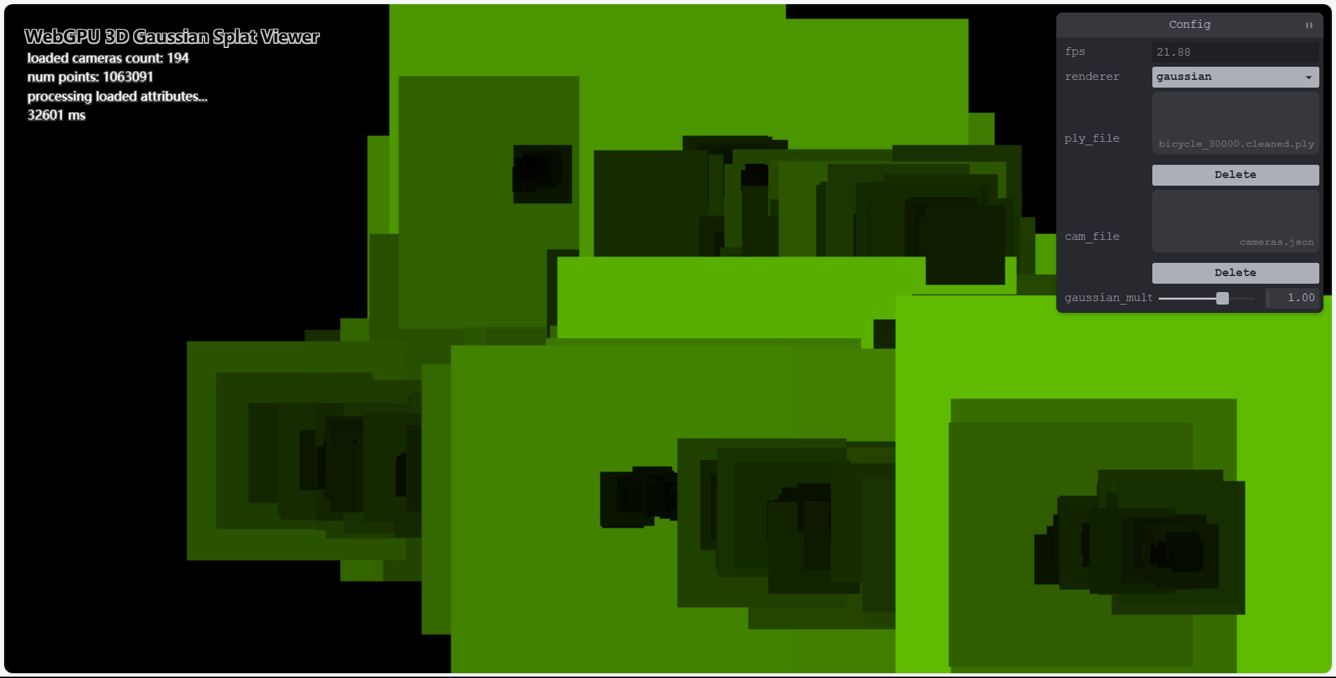 Gaussian footprint in green