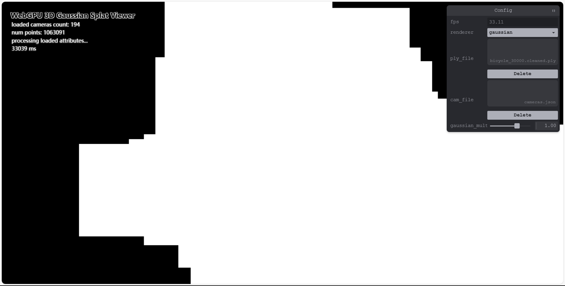 Gaussian footprint in white