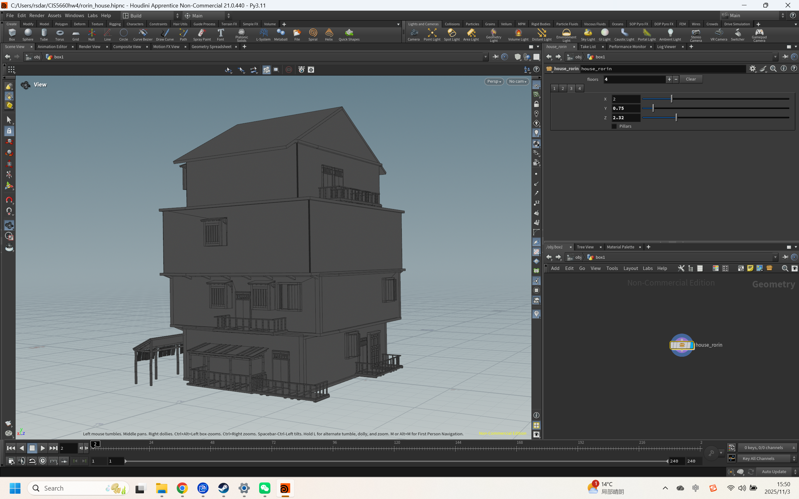 Complete procedural building view