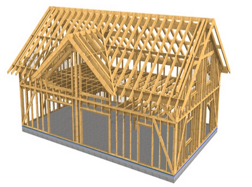 Wood frame house