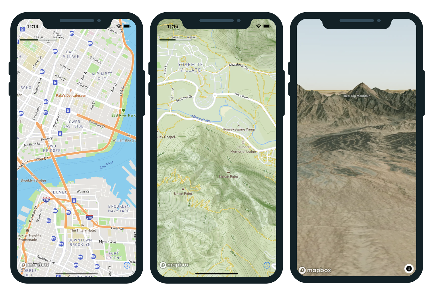 Примеры карт от Mapbox