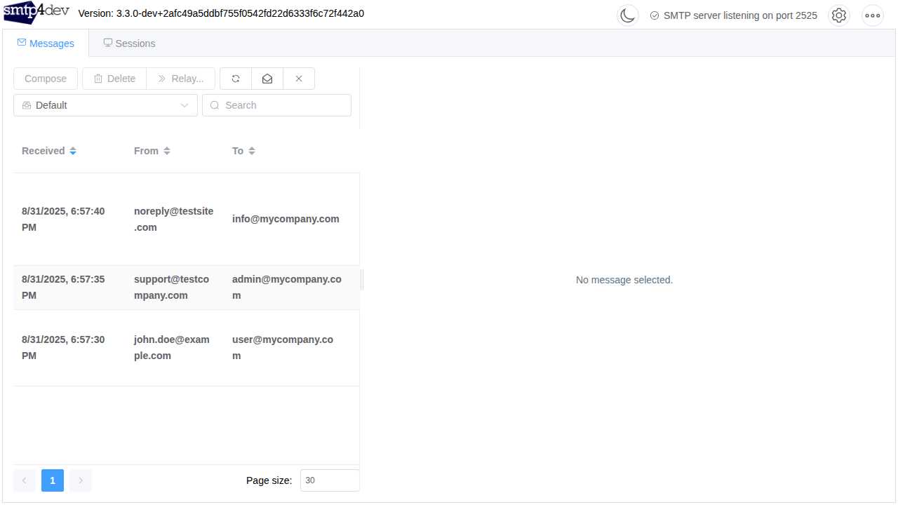 Message List Interface