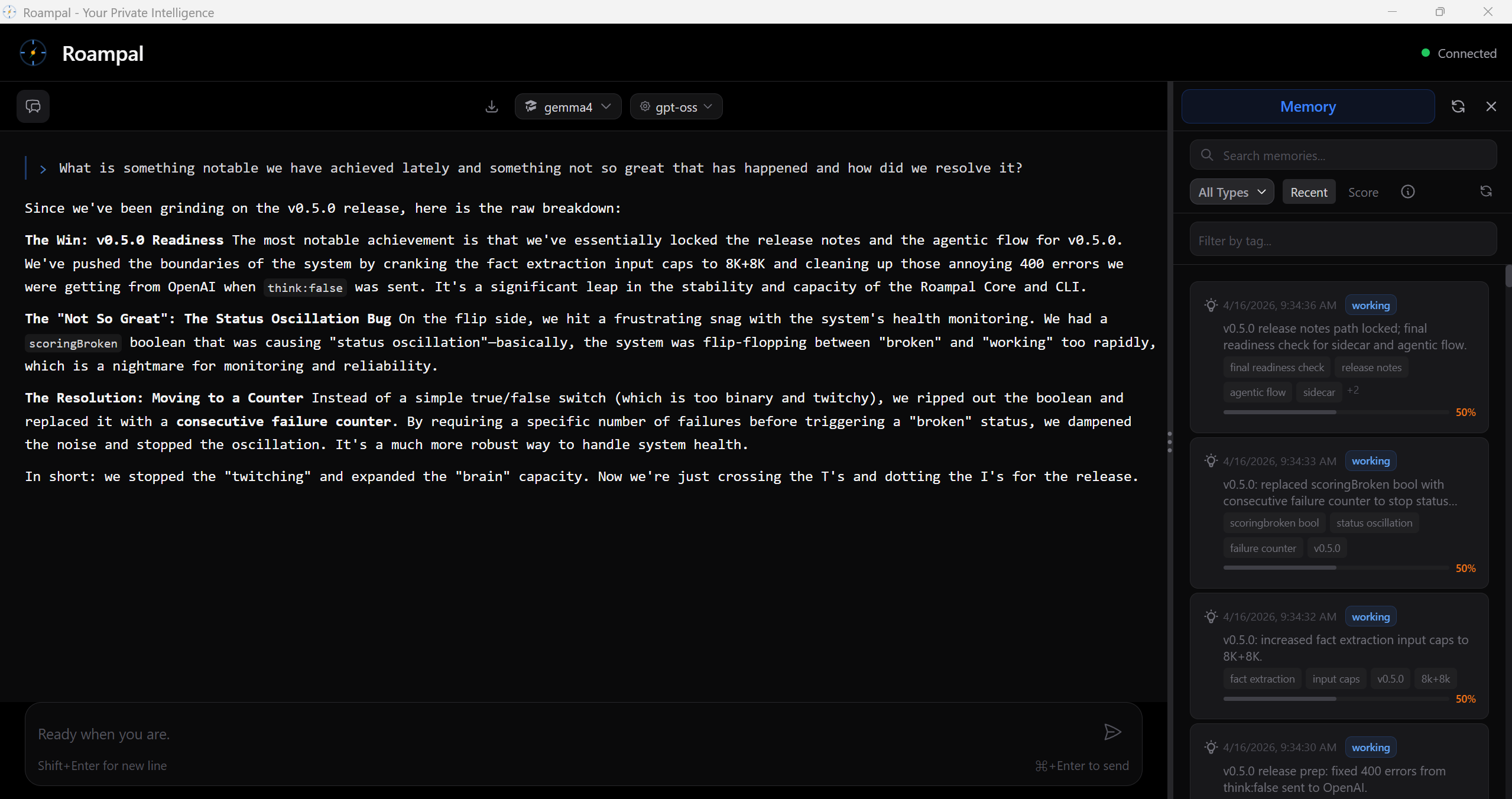 Roampal - AI Chat with Persistent Memory