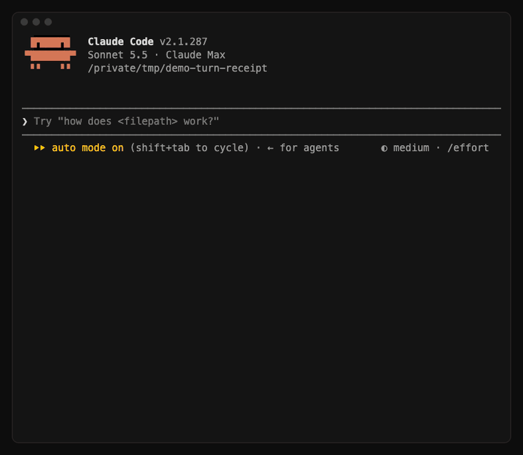 turn-receipt in the terminal
