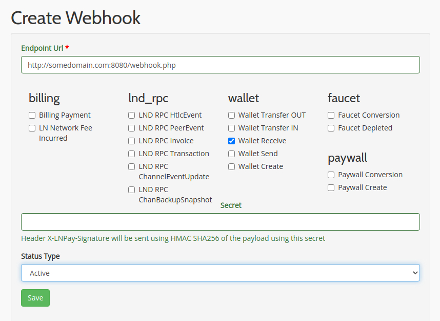 Attach webhook