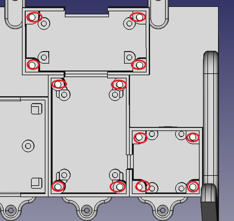 M2.5 Brass Insert Locations