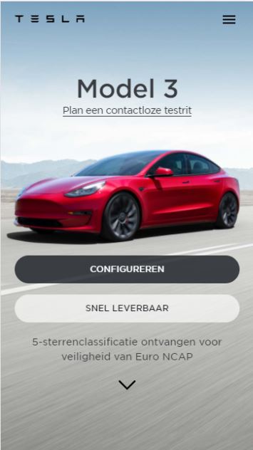 Tesla home screen mobile