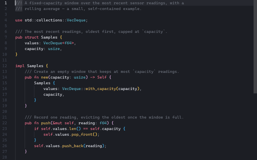 The scrive editor: syntax highlighting, multi-cursor rename, find and replace with match navigation and replace-all, code folding, and completion