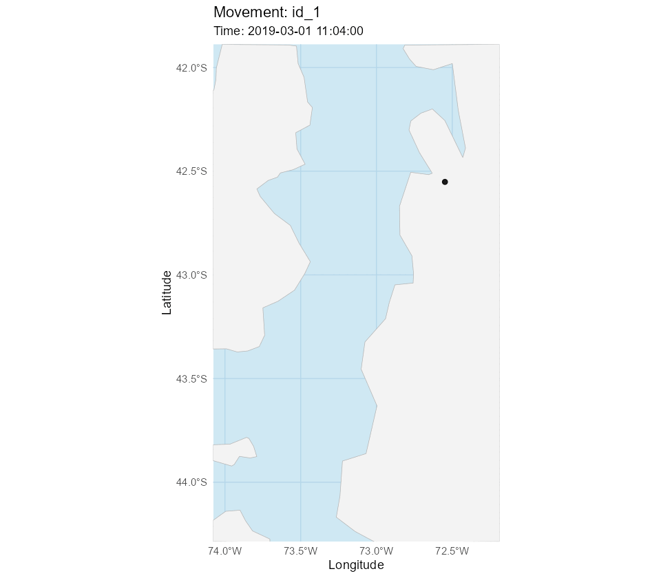 Animated vessel movement along the Chilean coast