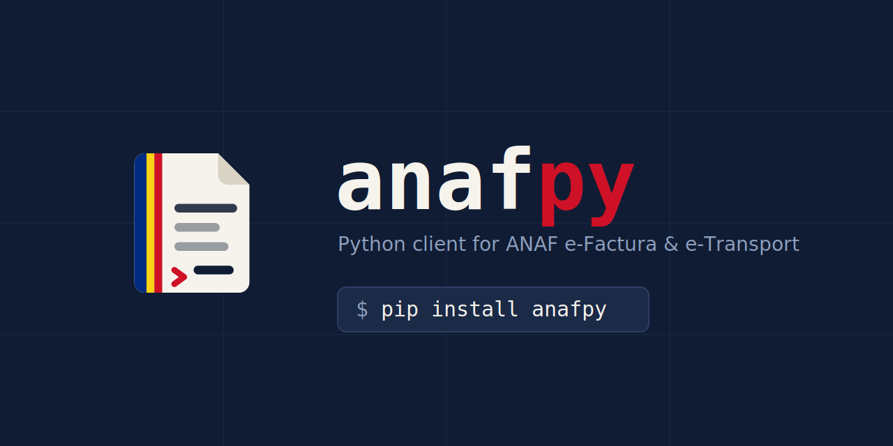 anafpy — Python client for ANAF e-Factura & e-Transport