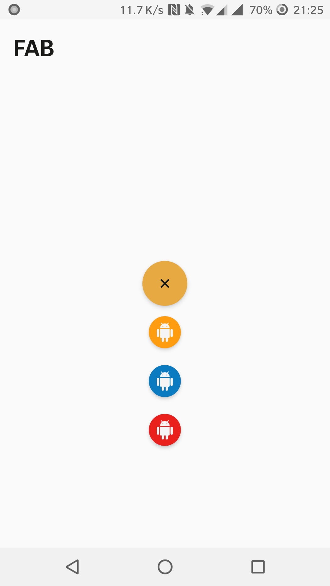 android floating action button example change icon plus