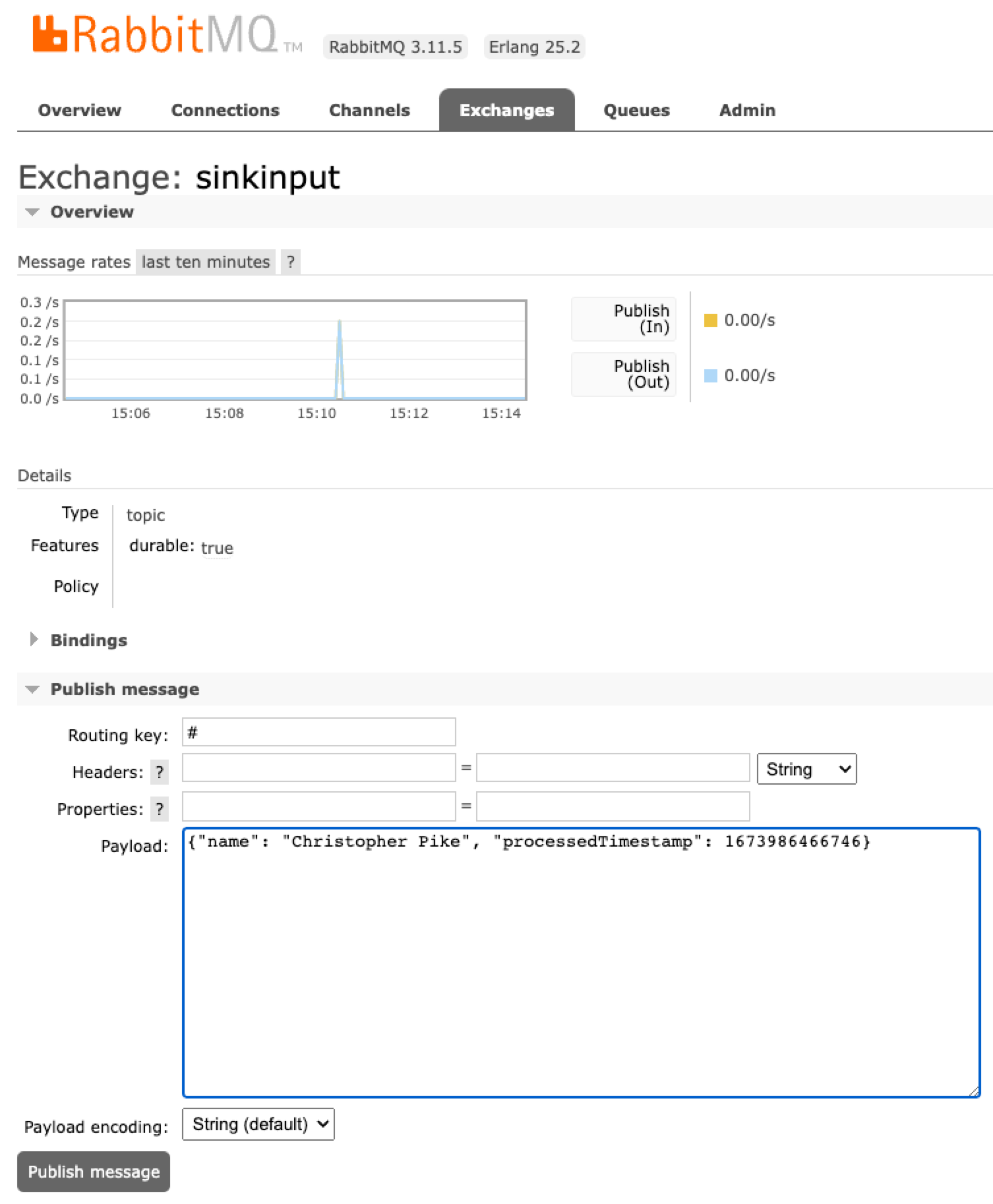 rabbitmq sink