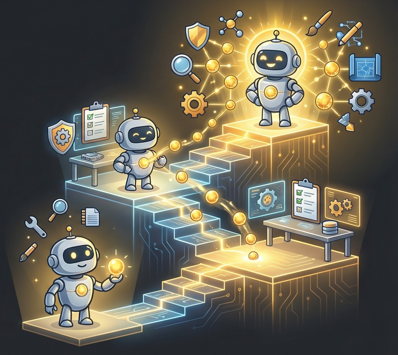 Agent with memory climbing stairs of compounding knowledge