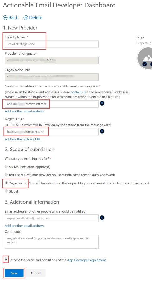 Actionable Email Developer Dashboard Form