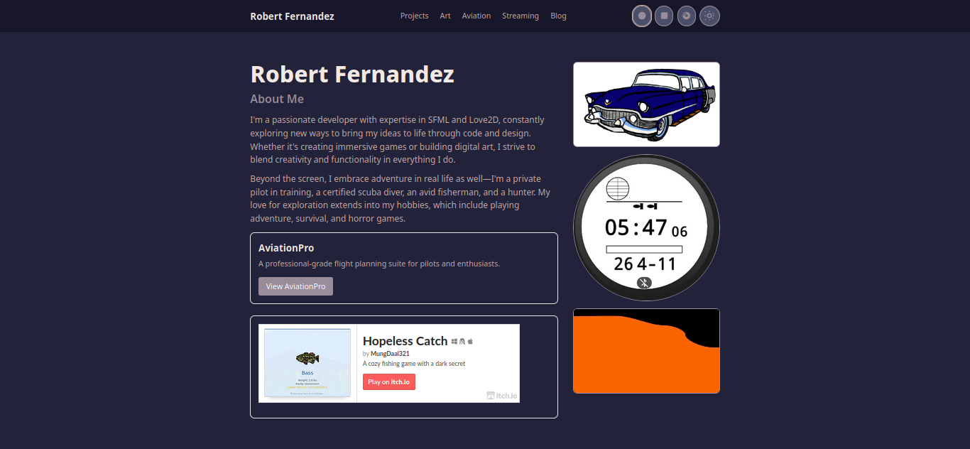 robertfernandez.dev homepage