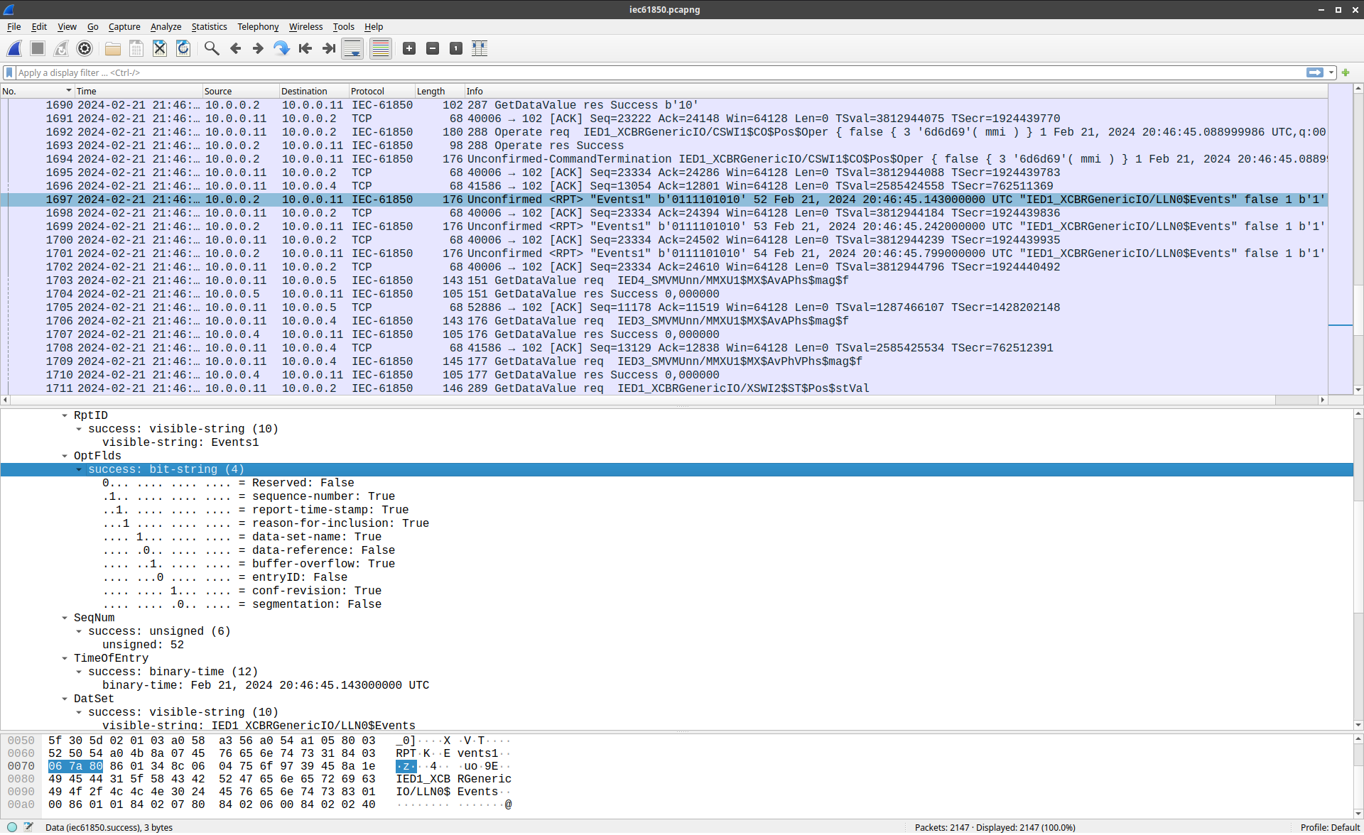 picture of iec61850-dissector in action