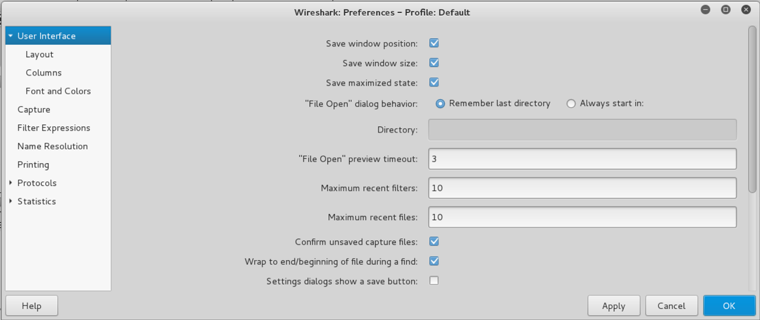 Configuration de protocoles dans Wireshark