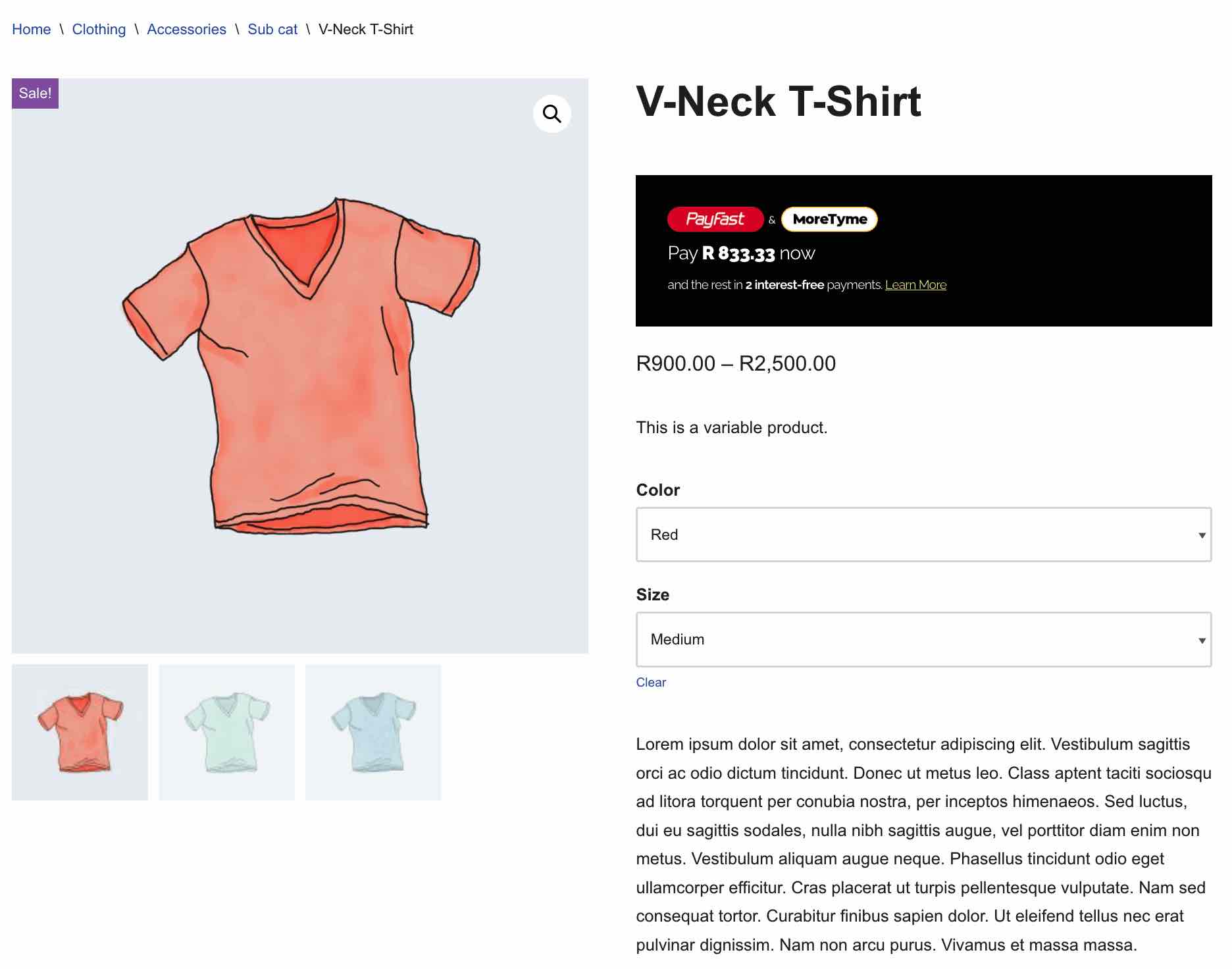 Widget shown "Before Single Product Summary".