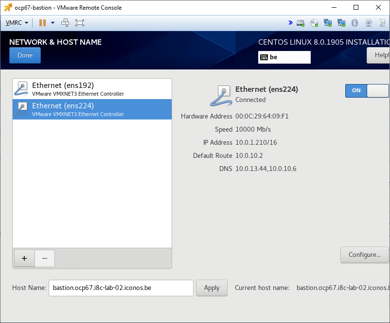 Enable NIC and change the hostname