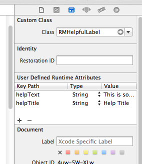 User Defined Runtime Attributes