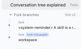 Inline fork branch menu