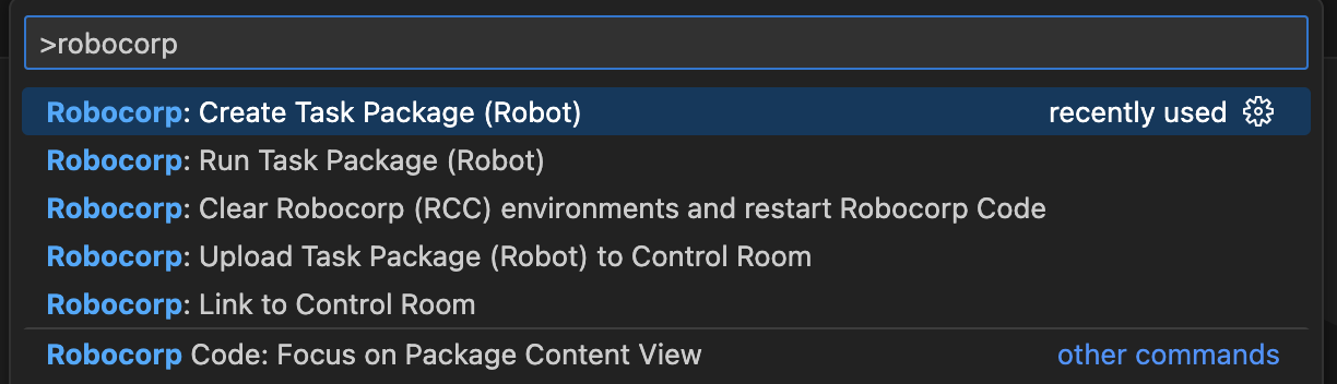 image of command palette