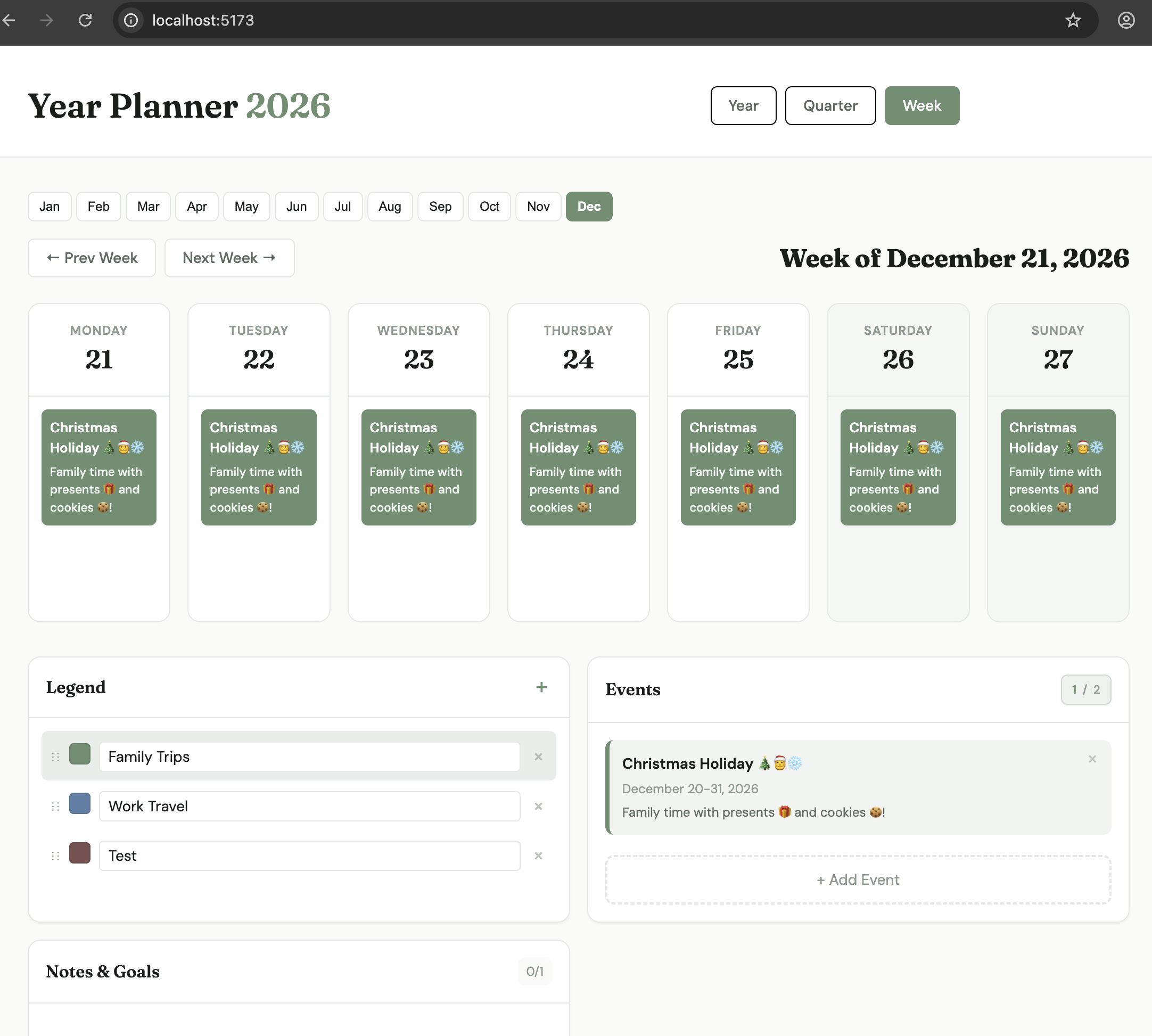 Week View with Events