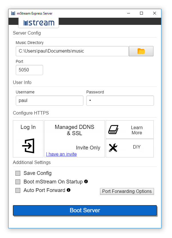 mStream Express UI