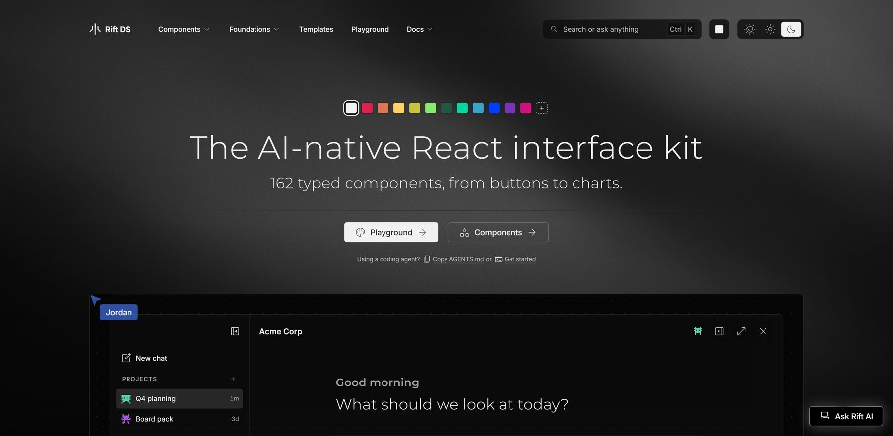 Rift DS, the AI-ready React design system