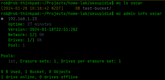 Minio cli example