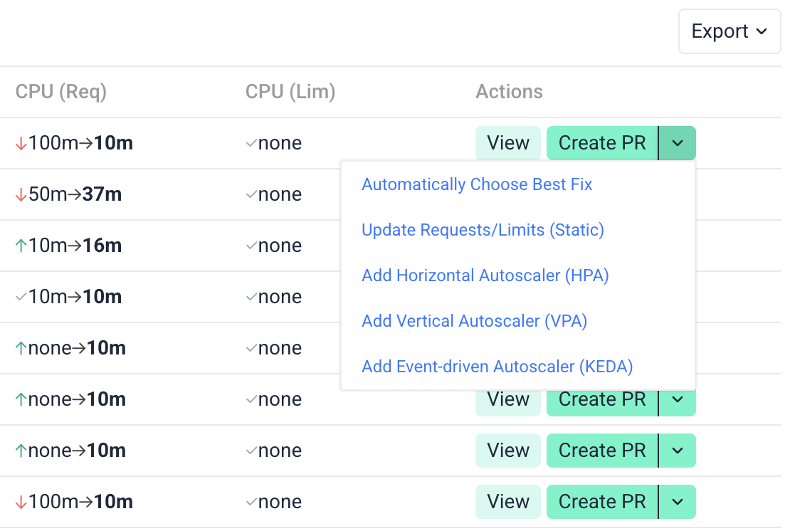 Create PR with AI-generated fix for KRR recommendation