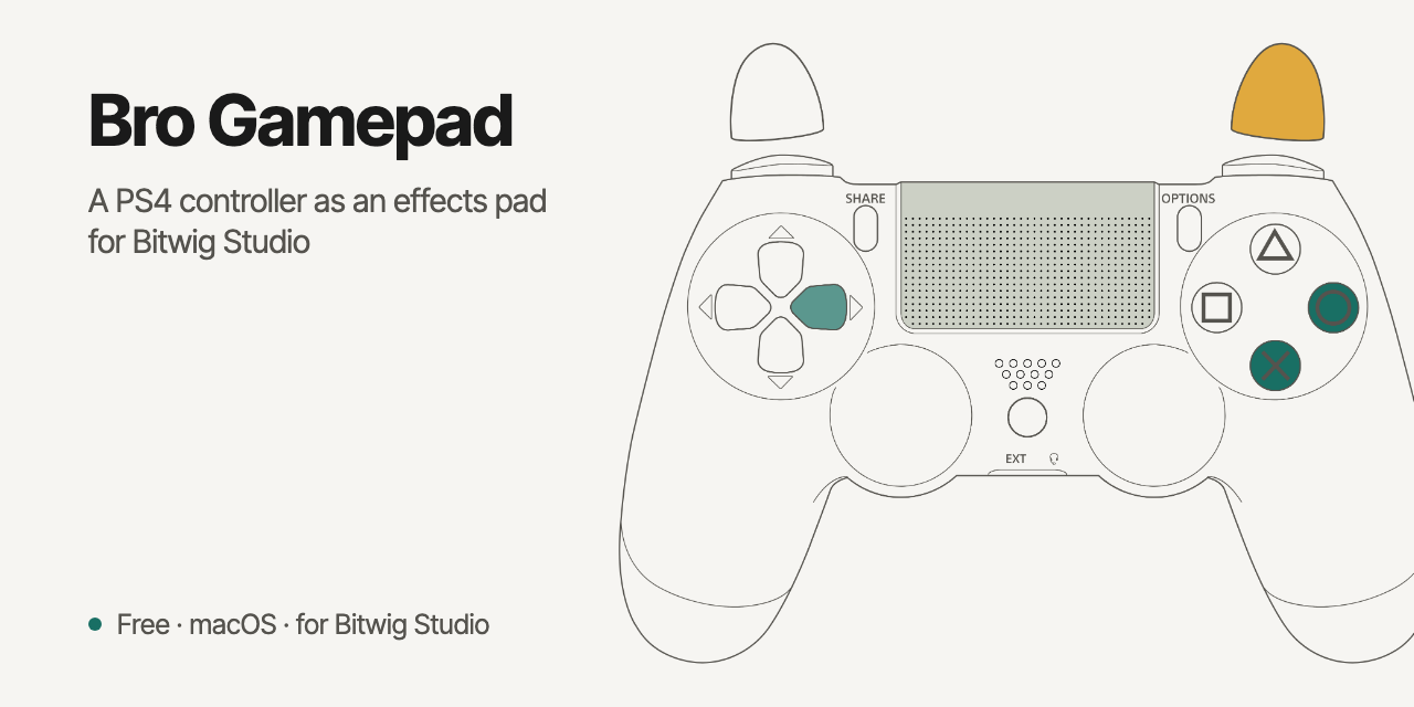 Bro Gamepad: A PS4 controller as an effects pad for Bitwig Studio
