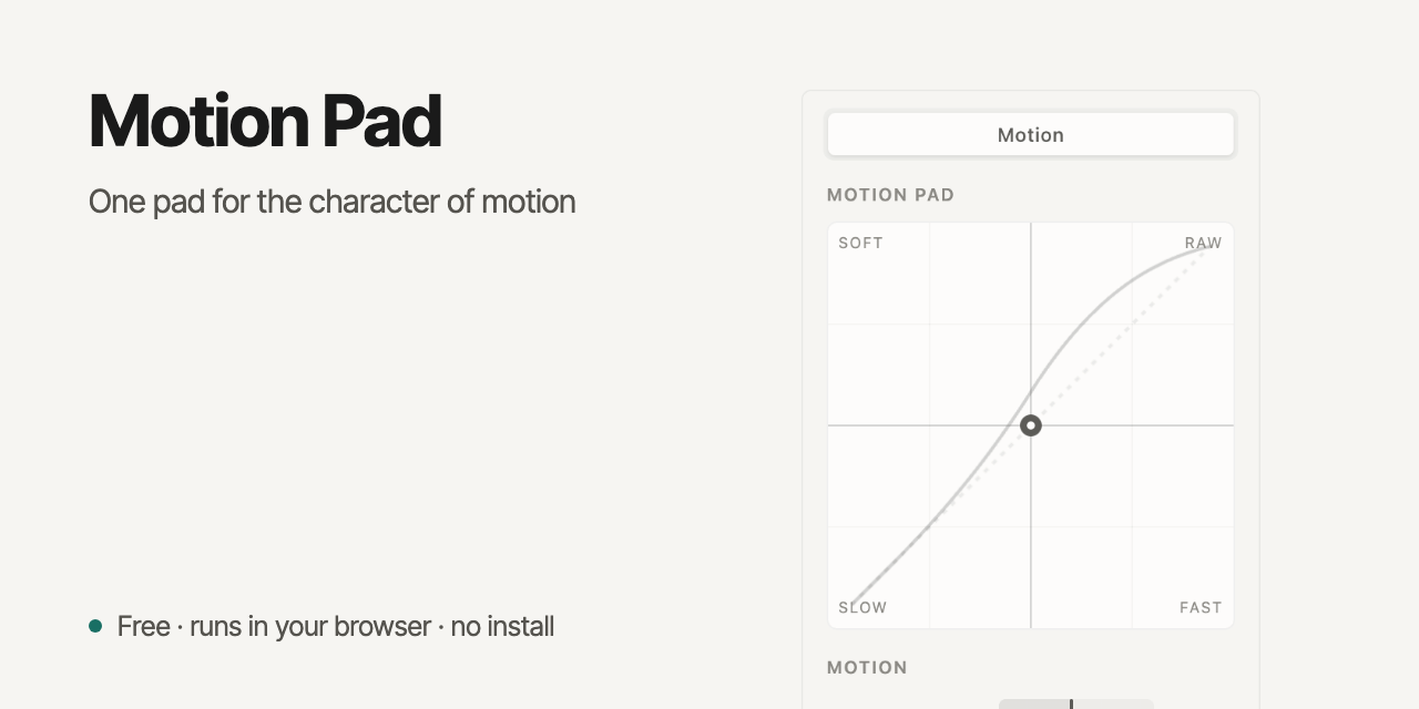 Motion Pad: One pad for the character of motion