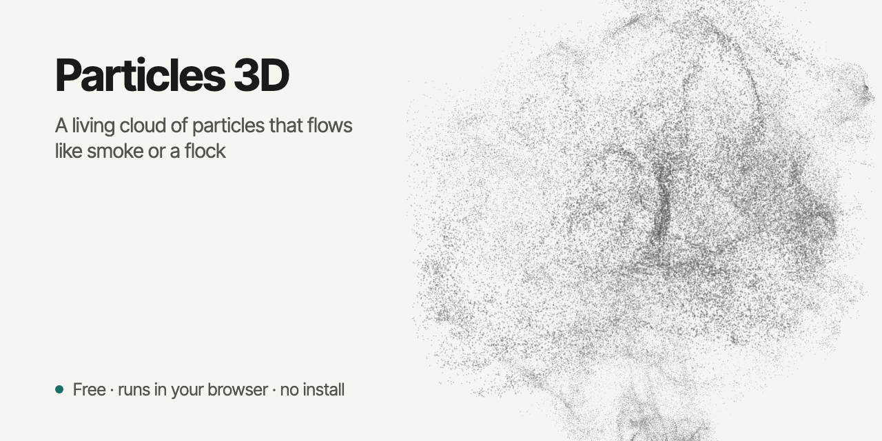Particles 3D: A living cloud of particles that flows like smoke or a flock