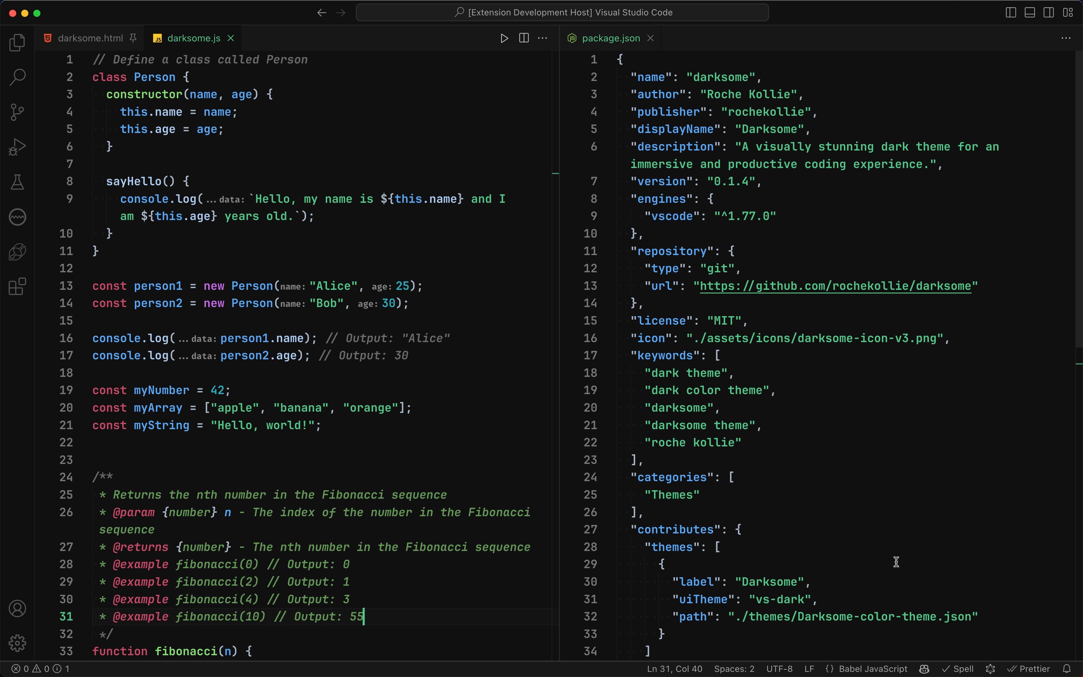 JavaScript and JSON Syntax Highlighting