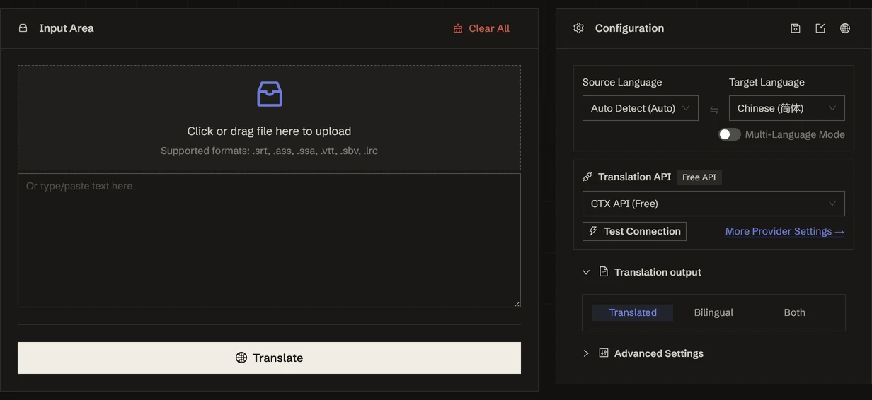 Batch Translation Demo