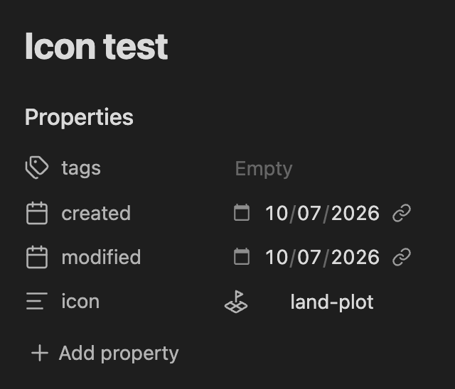 Icon preview next to the icon property