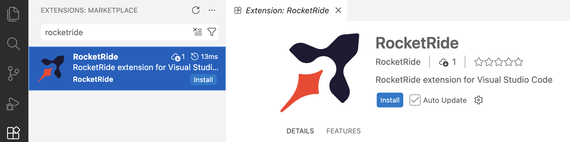 Install RocketRide extension