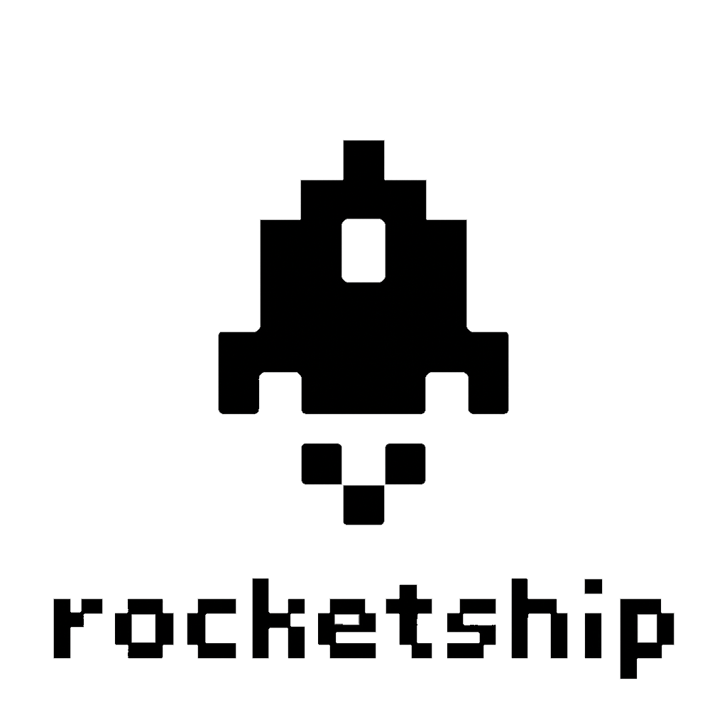 Rocketship black logo