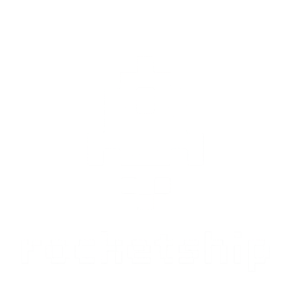 Rocketship white logo