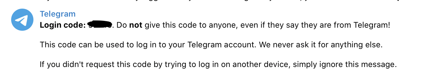 telegram login code