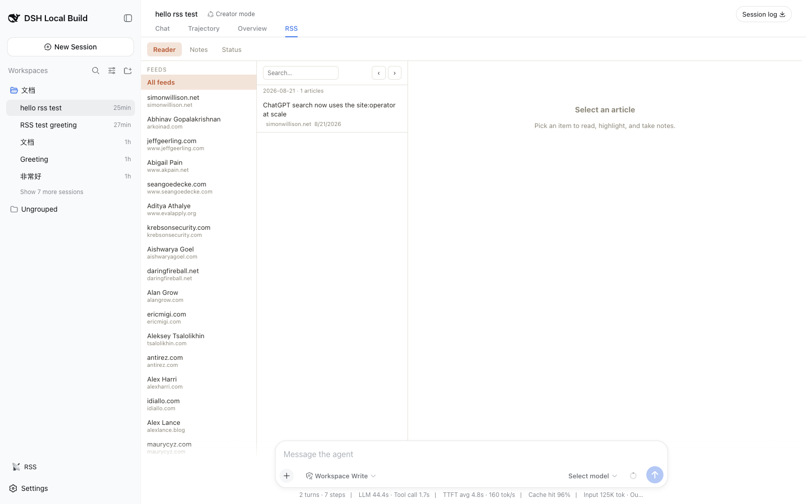 dsh-rss-reader preview