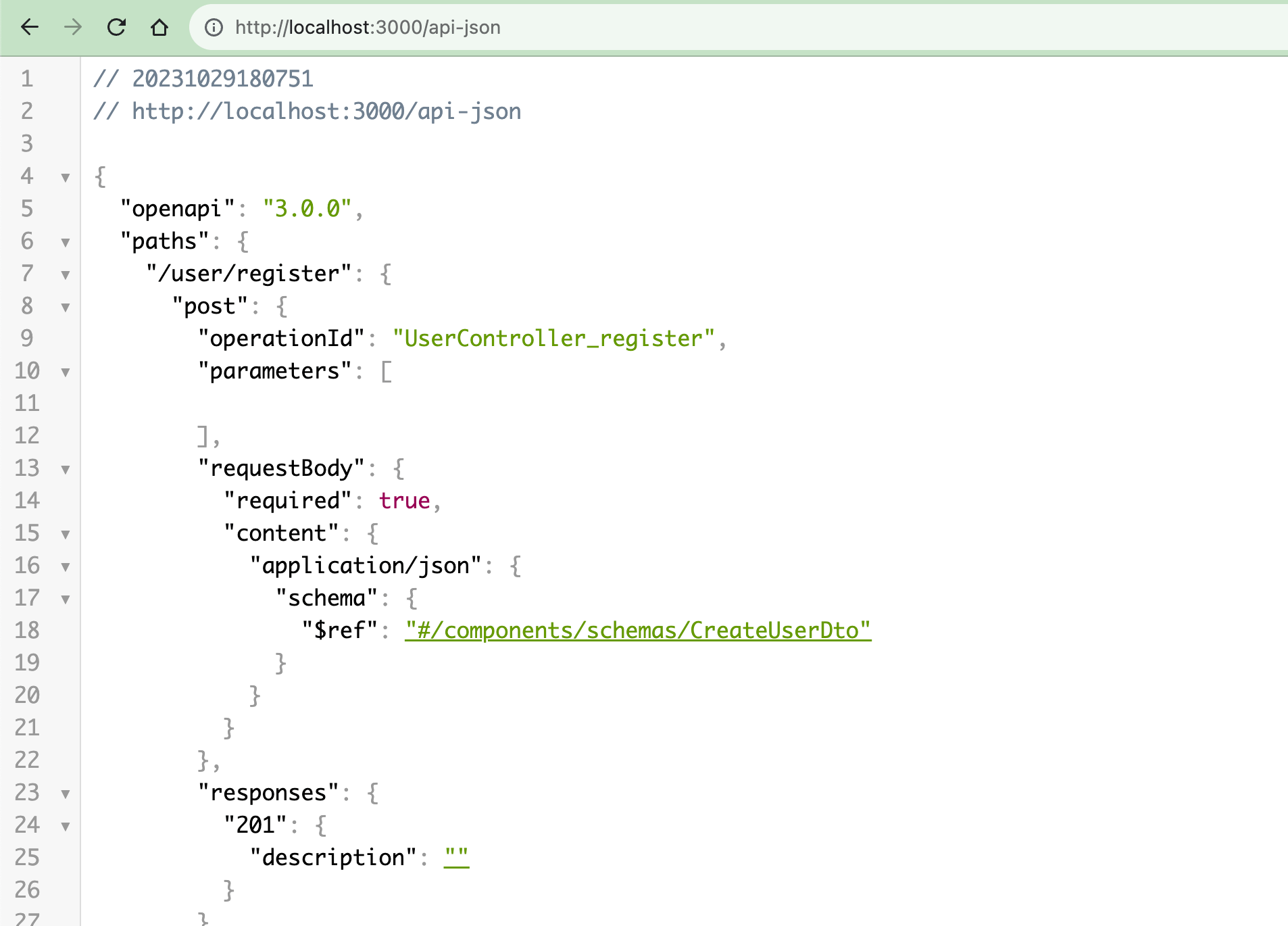 Swagger JSON file