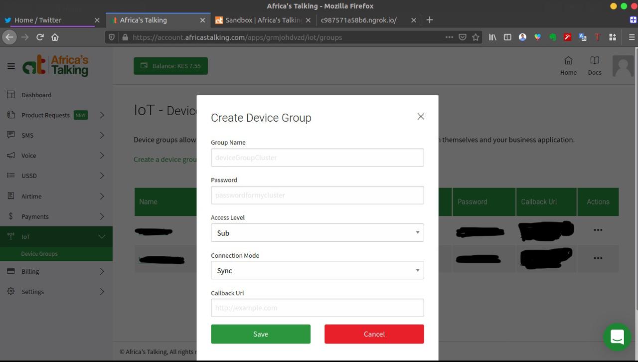 Update IoT Device Group Callback