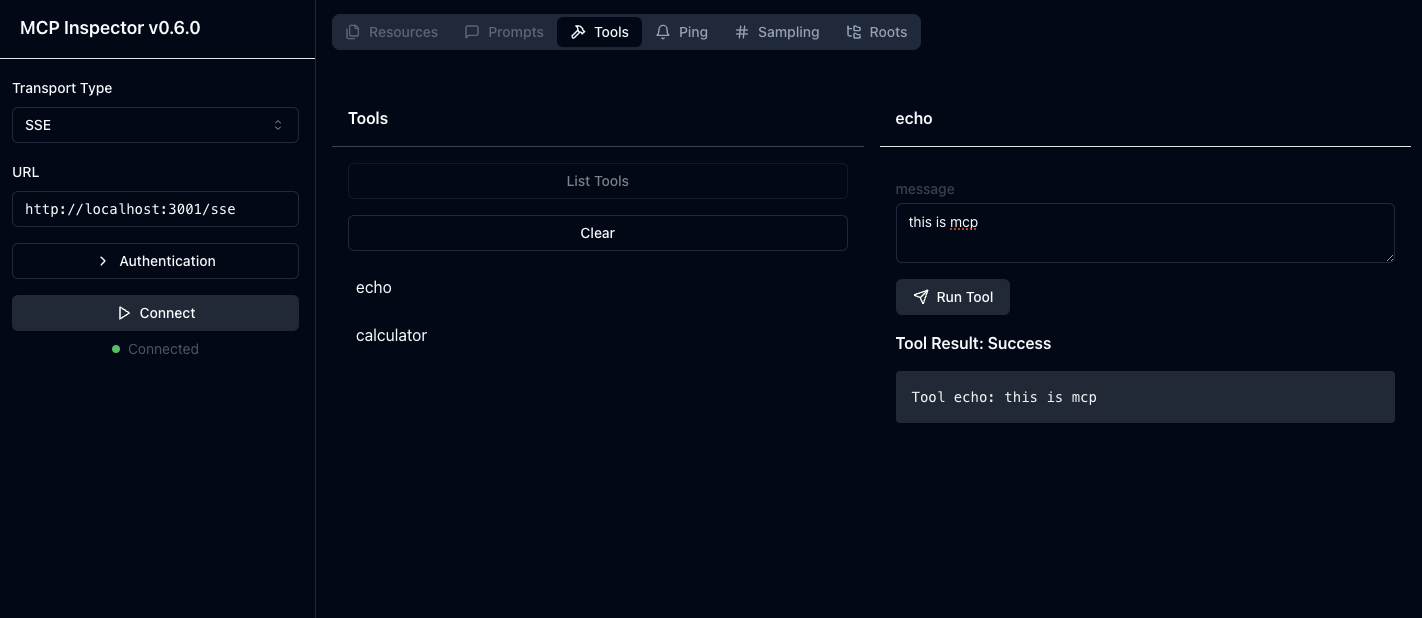 MCP Inspector Interface